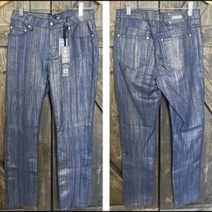 Tru Luxe Brush Strokes Straight Leg Jeans 28/6